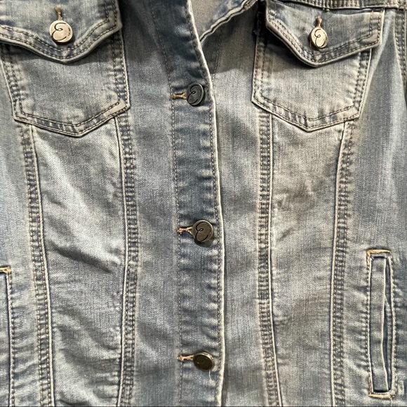 Small Blue Denim Jacket Earl Jeans w front pockets - Picture 3 of 9
